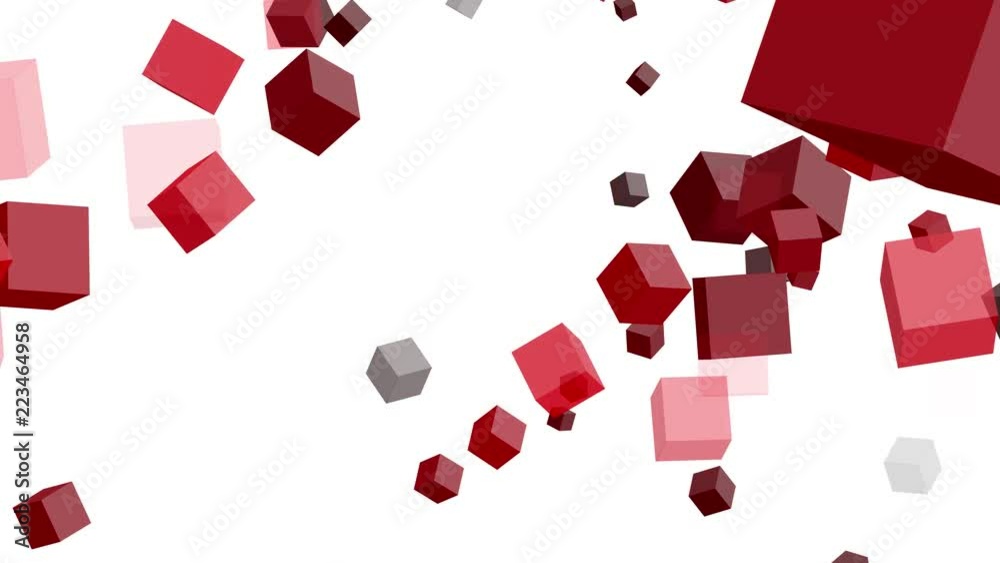 Cubos rojos en fondo blanco