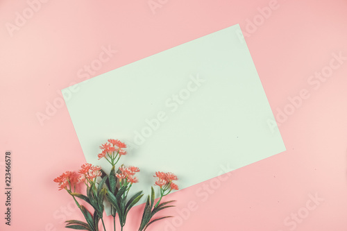 blank card with flowers