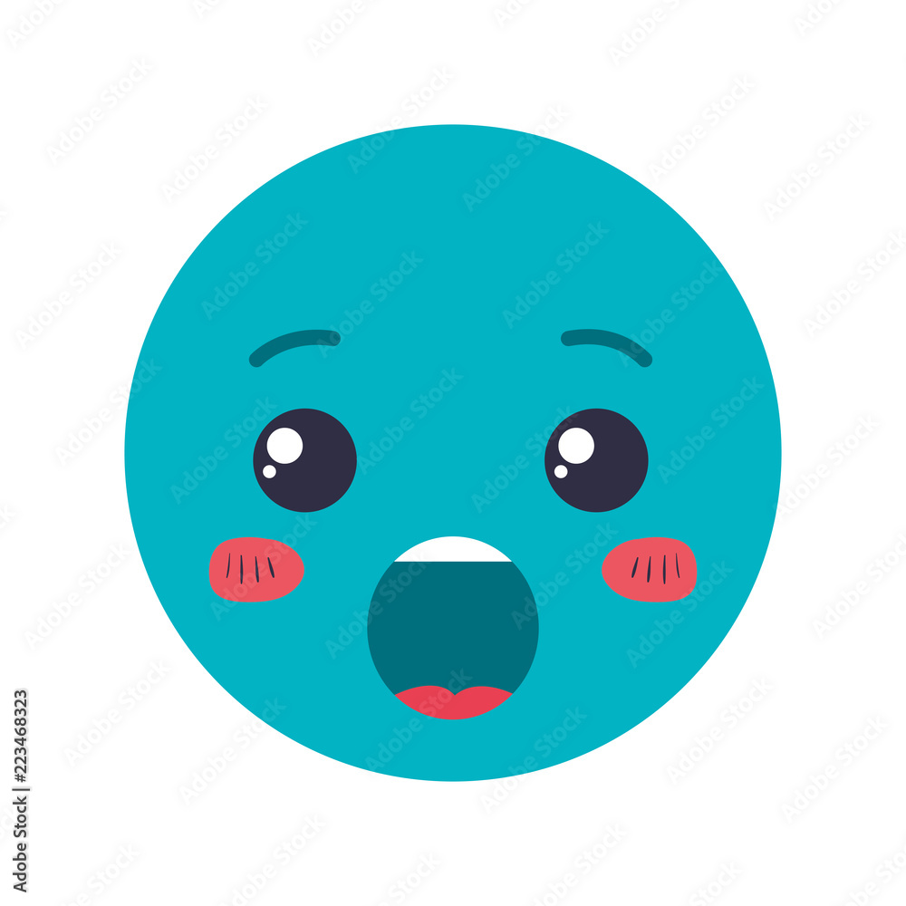 Fototapeta premium cartoon head surprised kawaii character