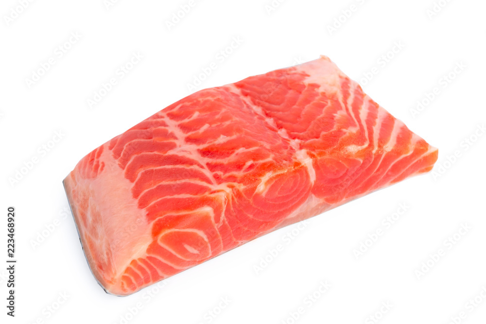 fresh salmon fillet on white background fresh salmon fillet on white background