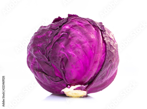 Red cabbages isolated on white background