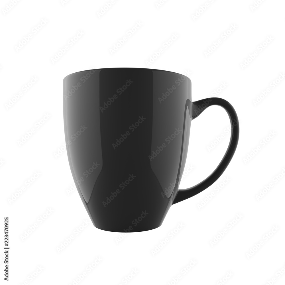 Single and Simple Bistro Cafe Mug in Standing Position Mockup Template with Shiny Ceramic and Black Color Isolated in White Background in Front View Single and Simple Bistro Cafe Mug in Standing Position Mockup Template with Shiny Ceramic and Black Color Isolated in White Background in Front View