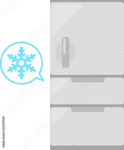 冷蔵庫と雪のマーク