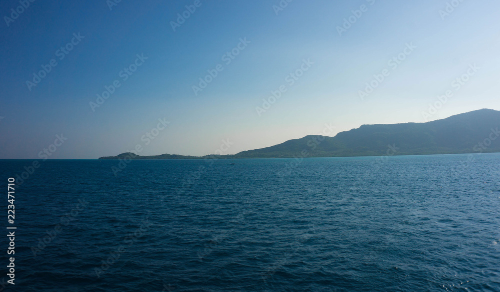 a blue island in the middle of sea with blue theme color on karimun jawa a blue island in the middle of sea with blue theme color on karimun jawa