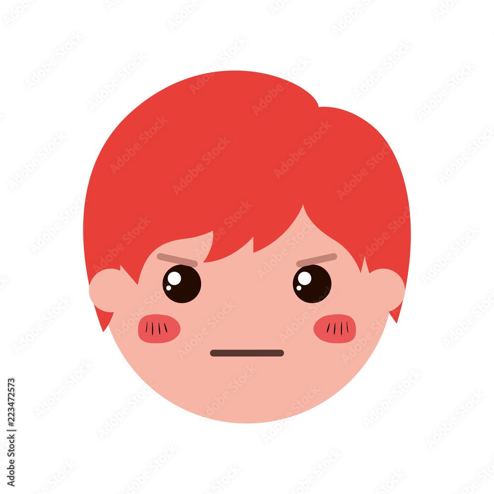 cartoon man angry head kawaii character cartoon man angry head kawaii character
