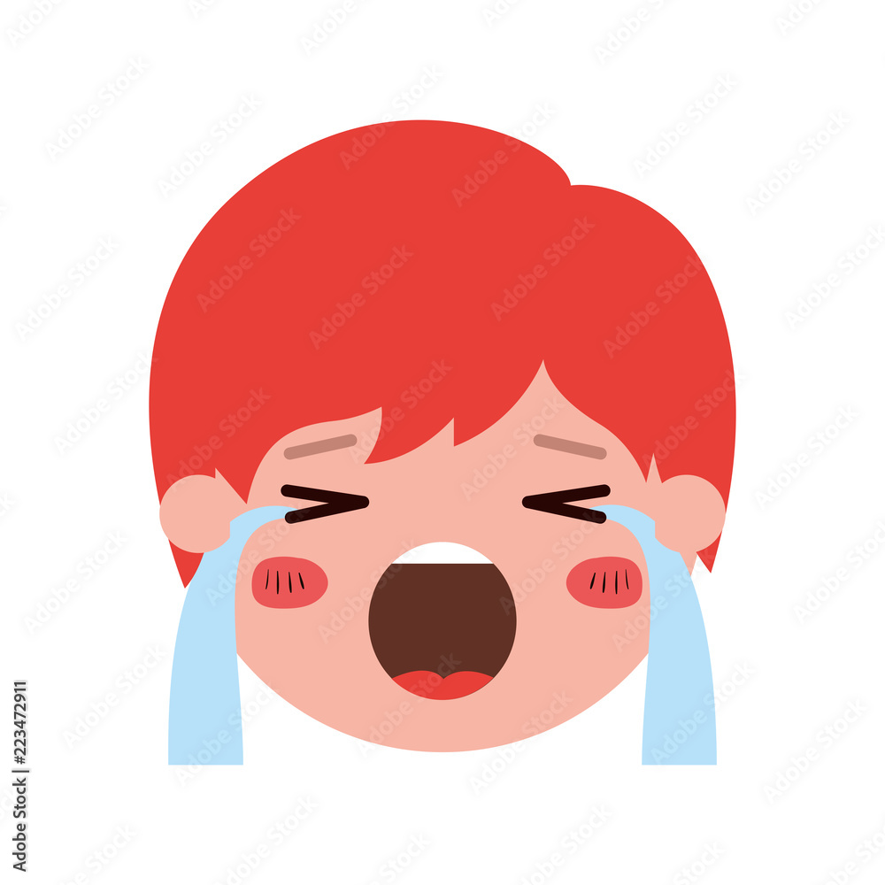 cartoon man crying head kawaii character cartoon man crying head kawaii character