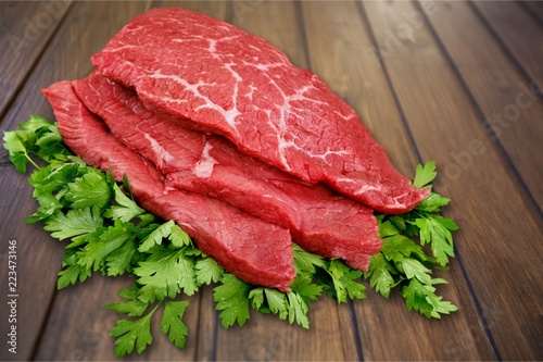 beef steak on white