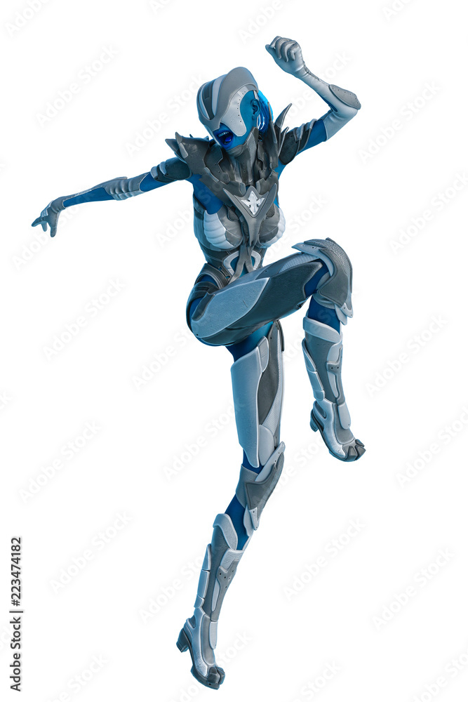 blue alien female on white background blue alien female on white background
