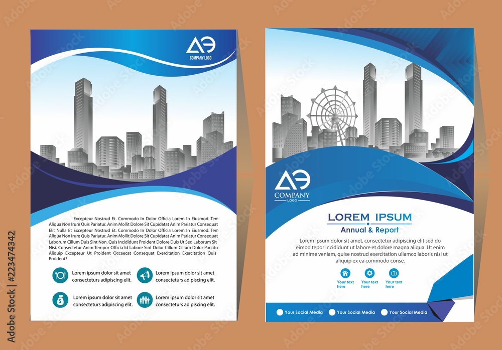 A modern business brochure layout with shape vector illustration
