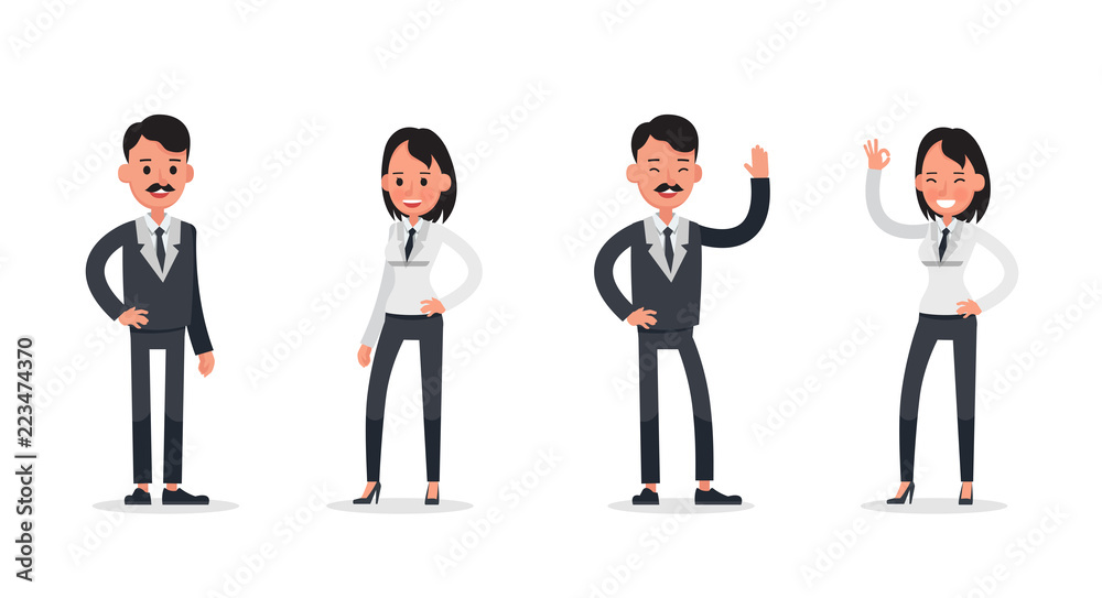 business people poses action character vector design no11 business people poses action character vector design no11