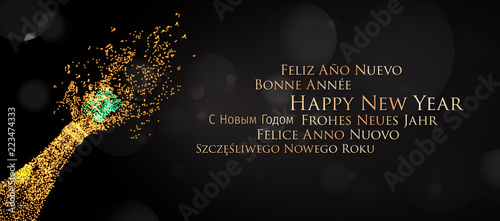 Happy New Year greeting card. Happy New Year background.