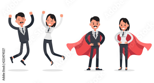 business people poses action character vector design no23