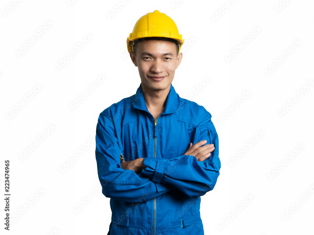 Headshot Asian engineer young man smile in blue suit. Headshot Asian engineer young man smile in blue suit.
