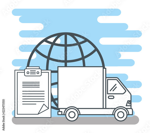 logistic services set icons