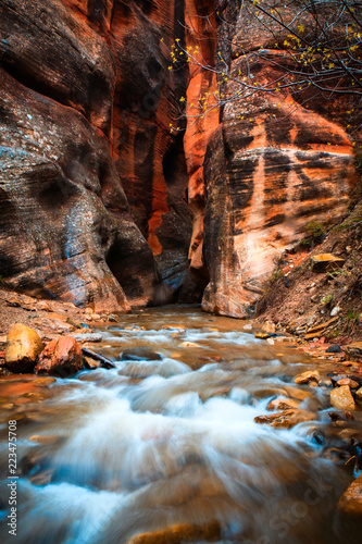 flash flood prone narrows canyon in southern utah