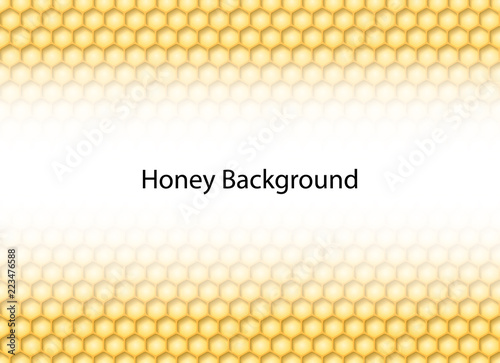 Honeycomb background with white center. Vector illustration.
