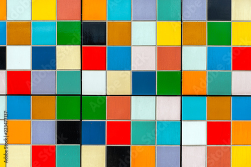 Backgorund from colorful tiles © elxeneize