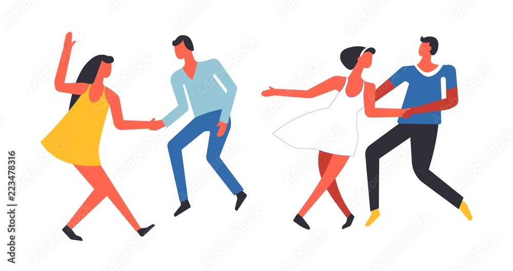 Party people having fun and dancing together isolated vector Party people having fun and dancing together isolated vector