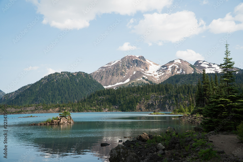 Mountain blue lake in British Columbia, Canada. Garibaldi Lake