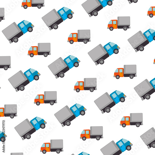 delivery service trucks pattern background