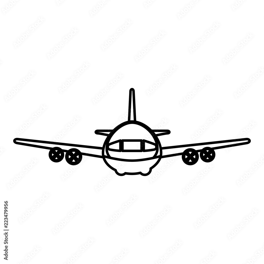airplane flying isolated icon airplane flying isolated icon