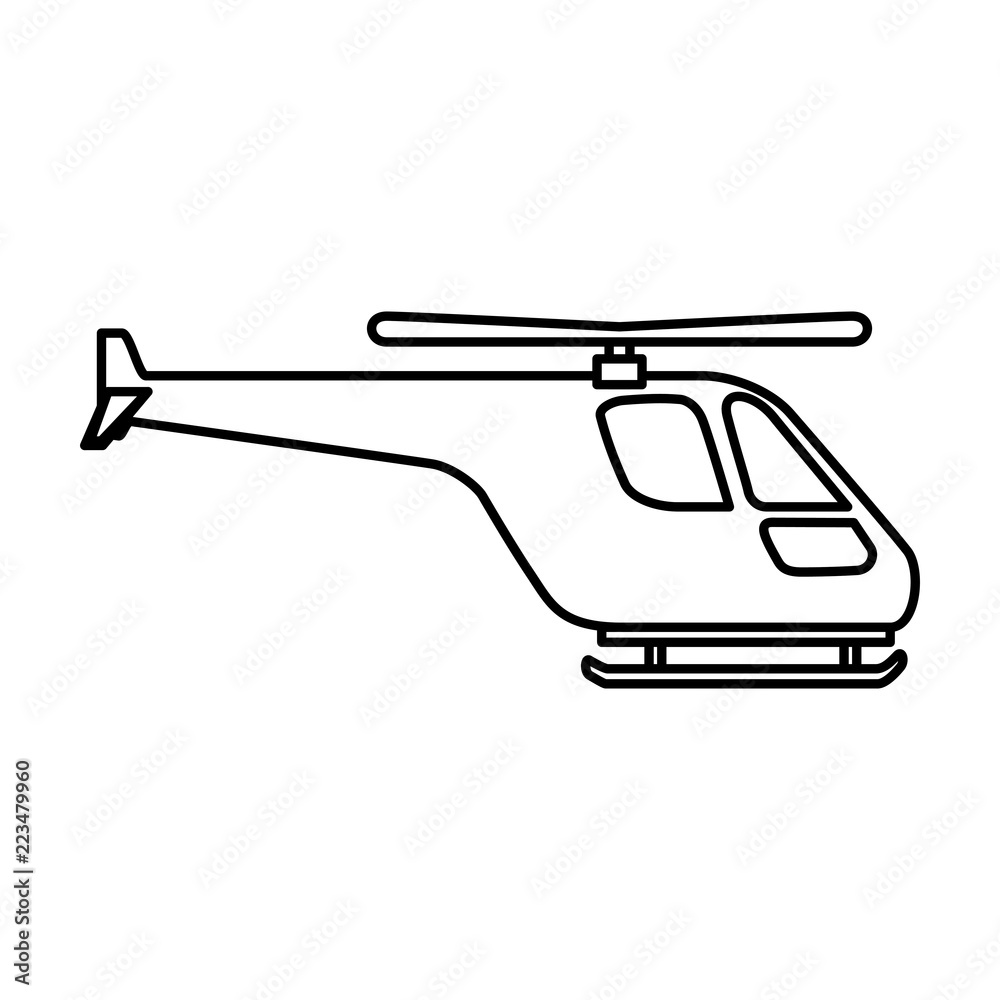 helicopter flying isolated icon