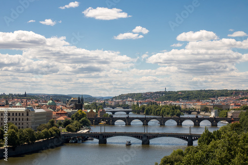 Bridges on Vltava river in Prague, Czech Republic