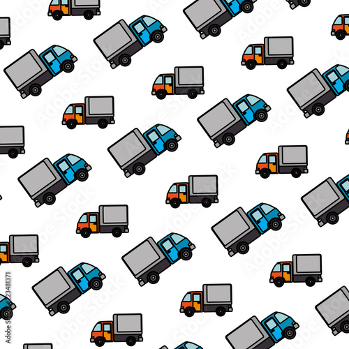 delivery service trucks pattern background