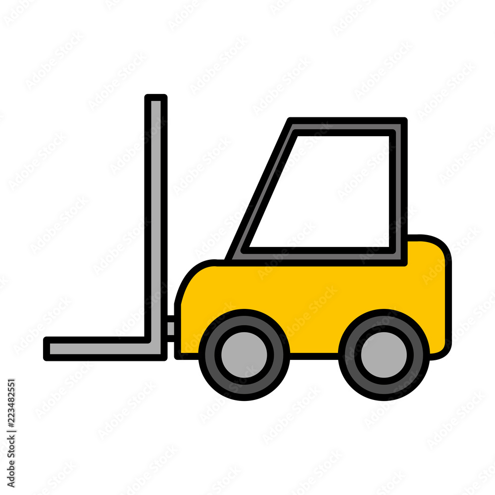 forklift vehicle isolated icon