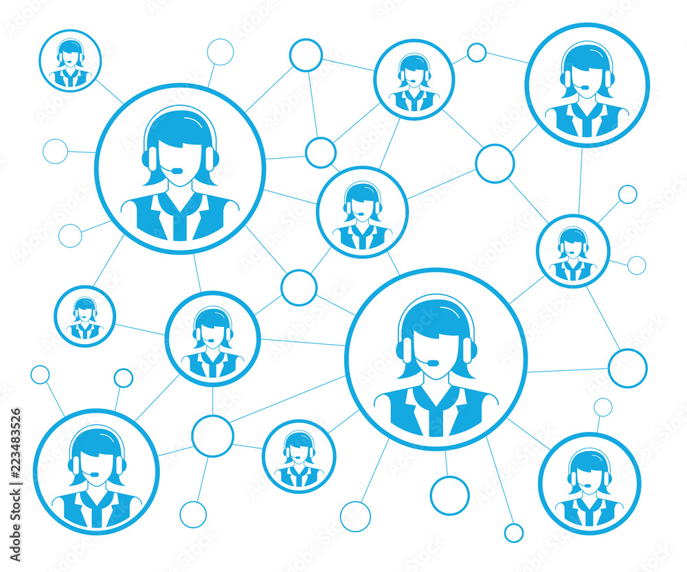woman customer support network