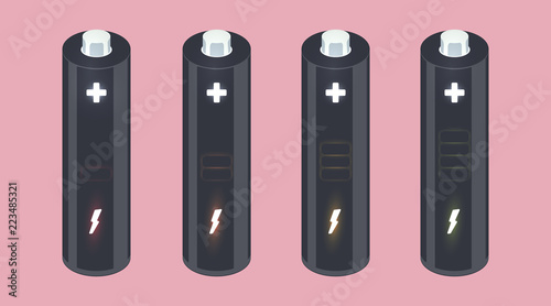 Vector battery element with charging indicator
