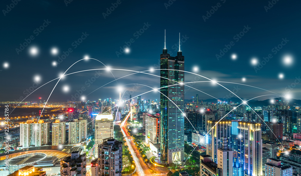 Shenzhen City Scenery and Big Data Concept
