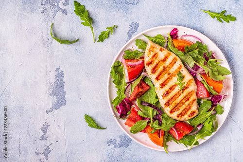 Chicken breast with fresh salad. photo