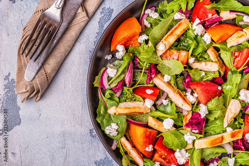 Fresh salad with chicken breast. photo