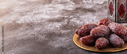Photography Fresh Medjool Dates. Ramadan kareem.