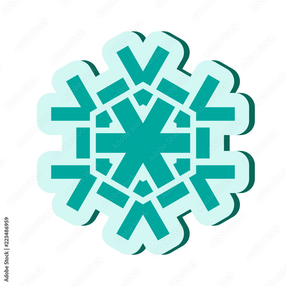Simple Snowflake Icon Isolated on White Background Simple Snowflake Icon Isolated on White Background