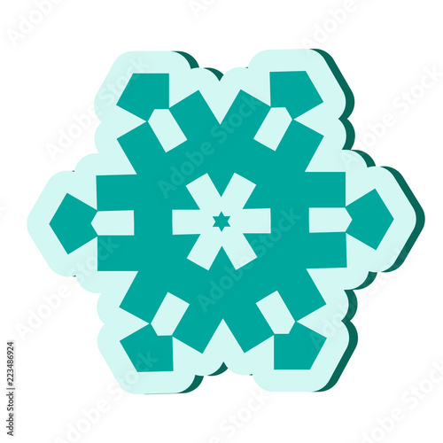 Simple Snowflake Icon Isolated on White Background