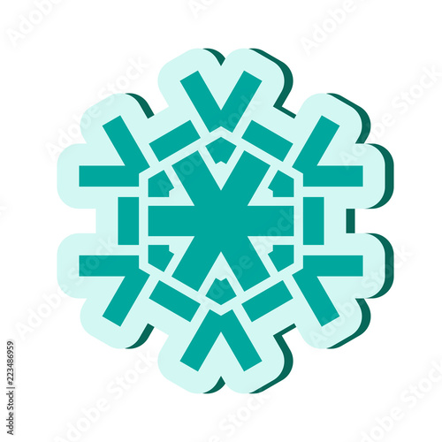 Simple Snowflake Icon Isolated on White Background