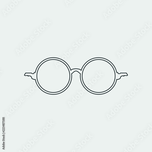 harry potter eyeglasses icon, vector illustration. flat icon