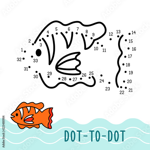 dot to dot game number connect dots fish