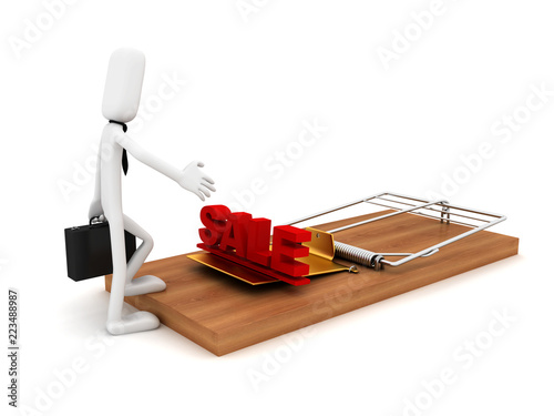 Businessman and mouse trap - conceptual image