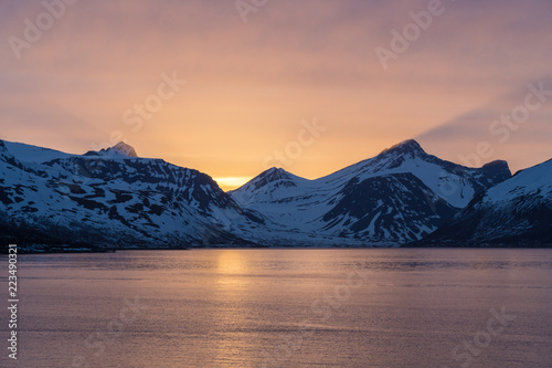 sunset in mountains
