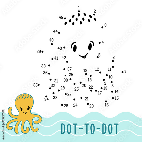 dot to dot game number connect dots octopus