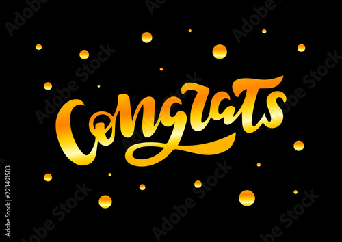 Hand drawn lettering phrase Congrats