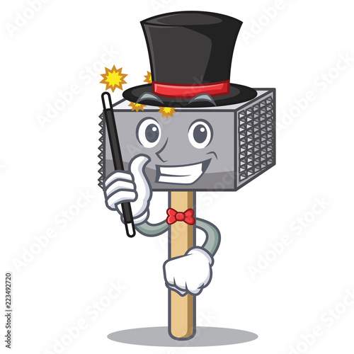 Magician meat hammer utensil isolated on mascot