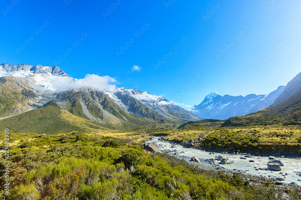 Aoraki Mount Cook National Park, South Island New Zealand, Summertime