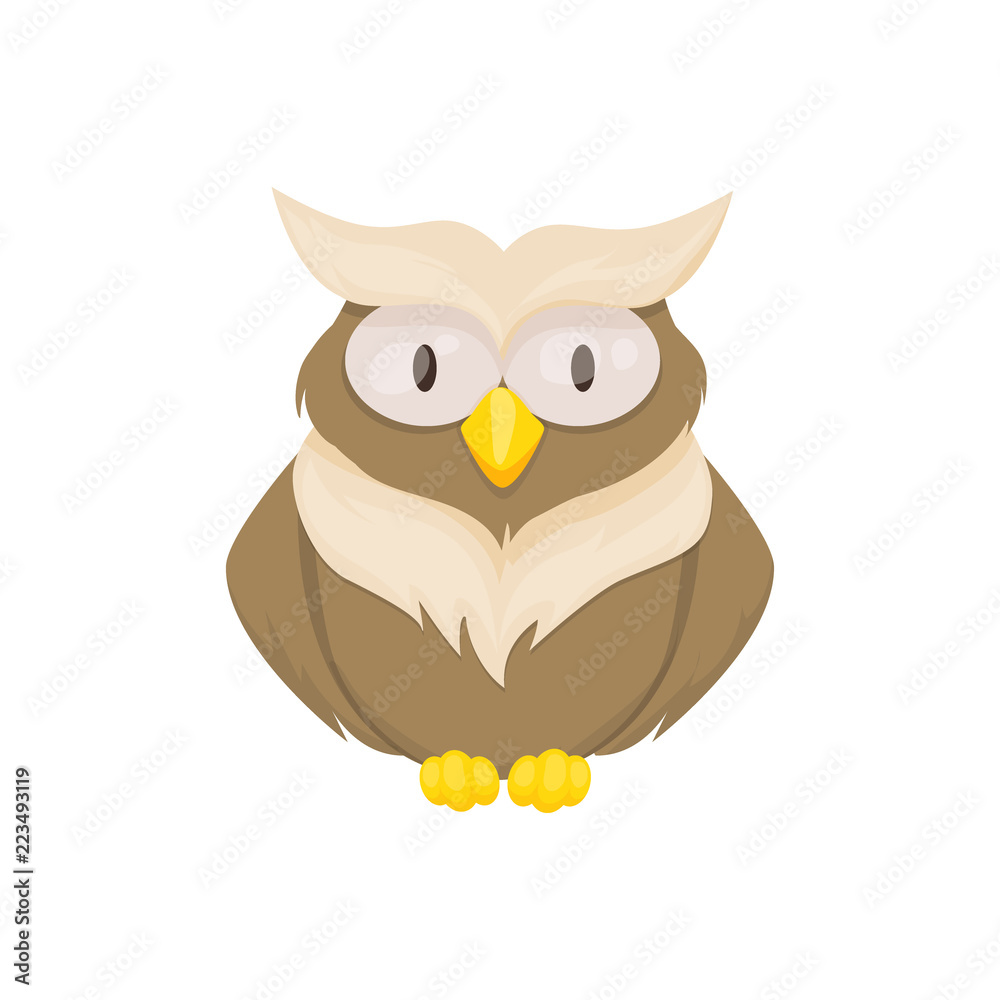 Owl bird animal vector character wild childish or baby fun forrest animal illustration. Owl bird animal vector character wild childish or baby fun forrest animal illustration.