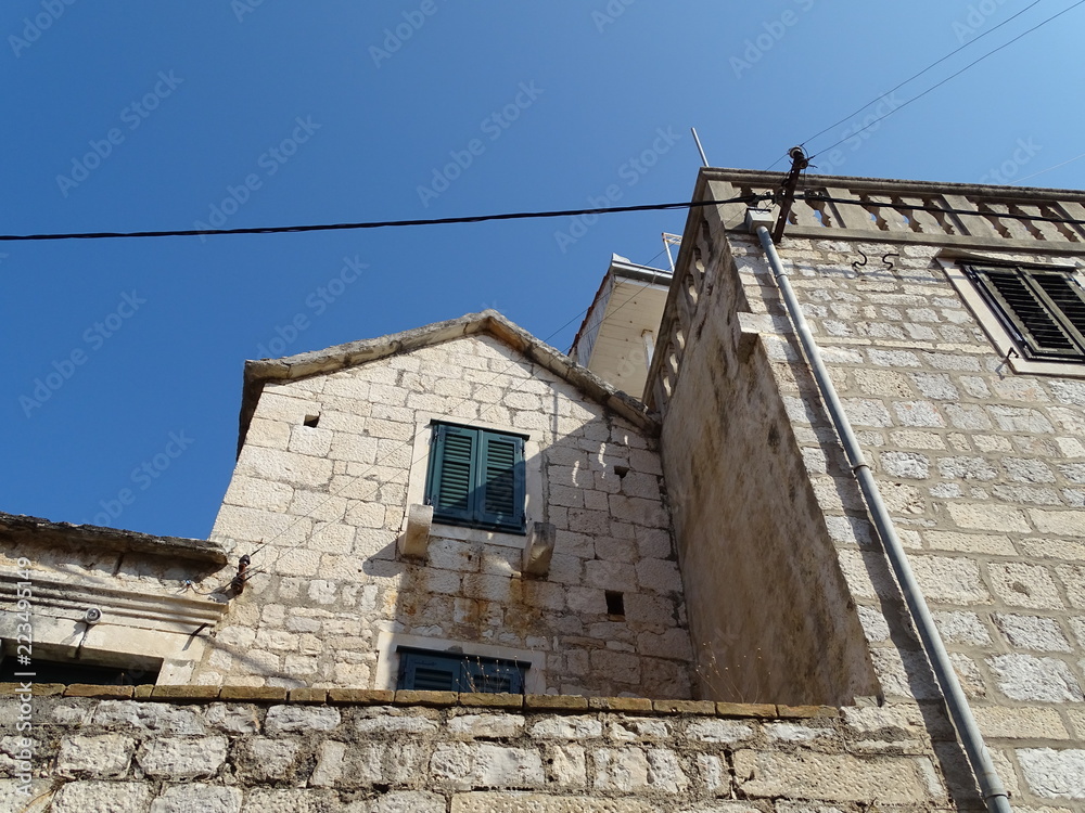 Bol, Insel Brac, Kroatien, Dalmatien, Adria, Steinhäuser Bol, Insel Brac, Kroatien, Dalmatien, Adria, Steinhäuser