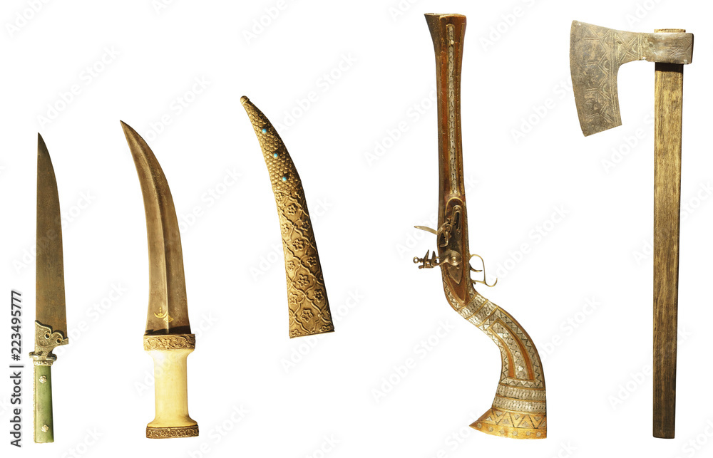 antiques antique weapons isolated