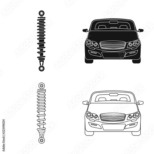 Vector design of auto and part icon. Set of auto and car stock symbol for web.
